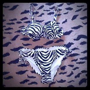 Zebra Black and White Striped Bikini by Arizona